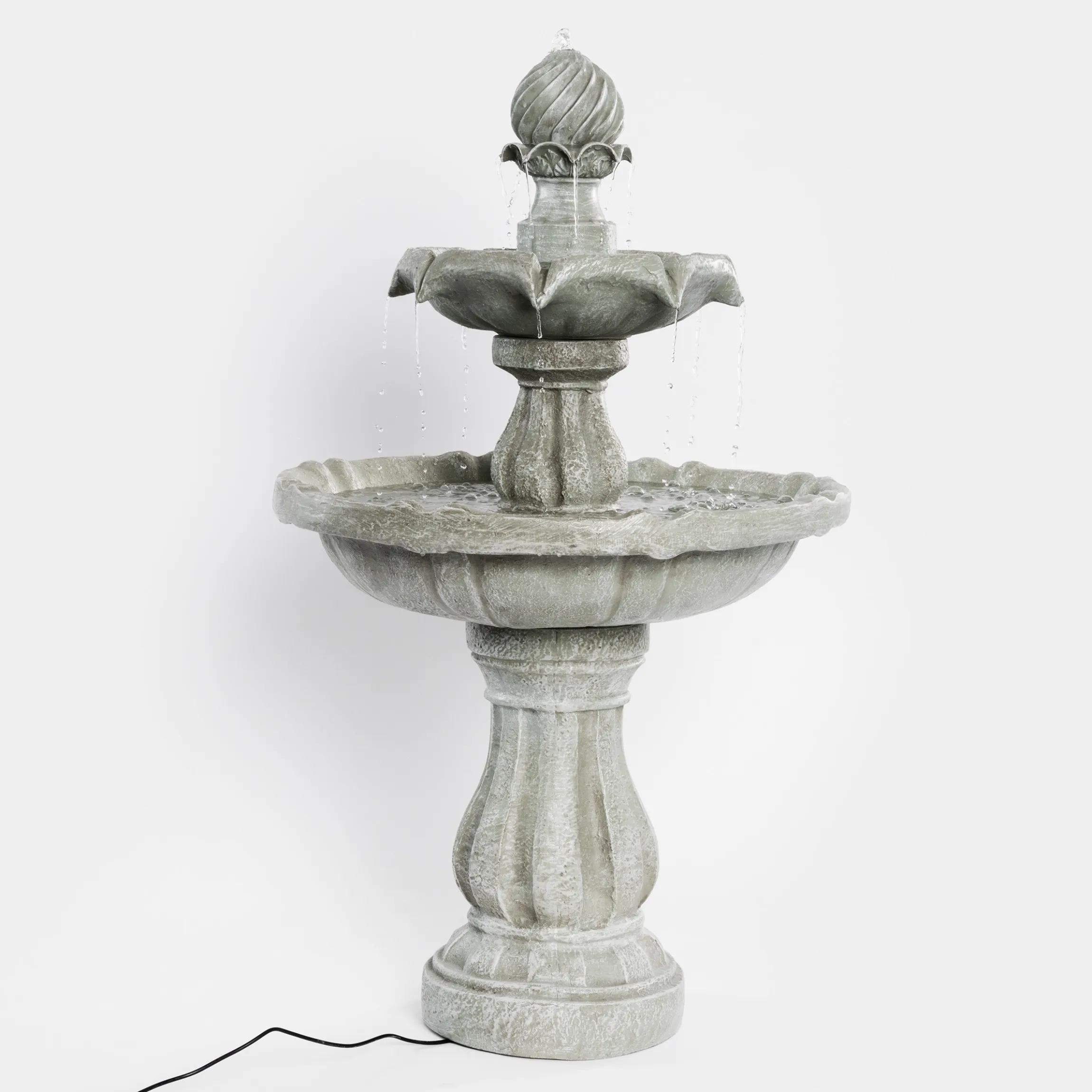 Solar Standbrunnen 93 cm mit dreifach Wasserspiel