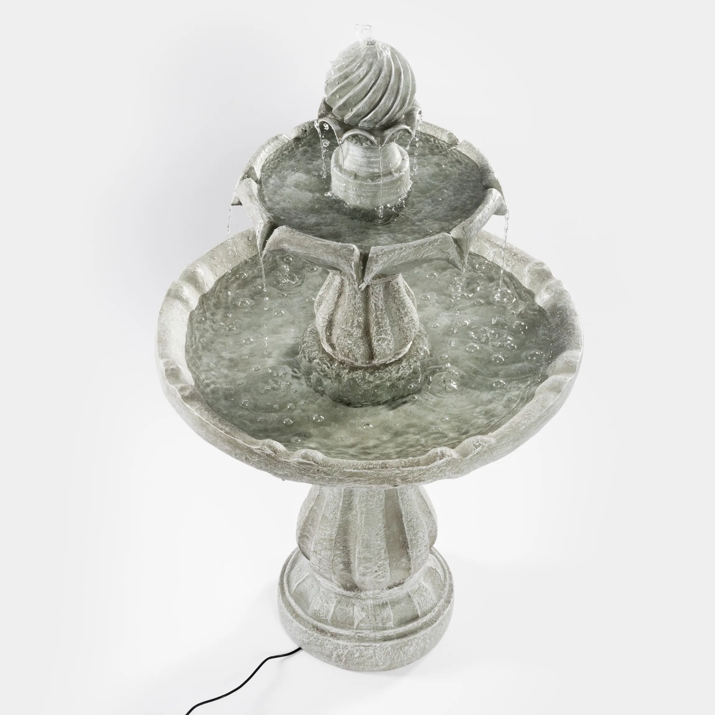 Solar Standbrunnen 93 cm mit dreifach Wasserspiel