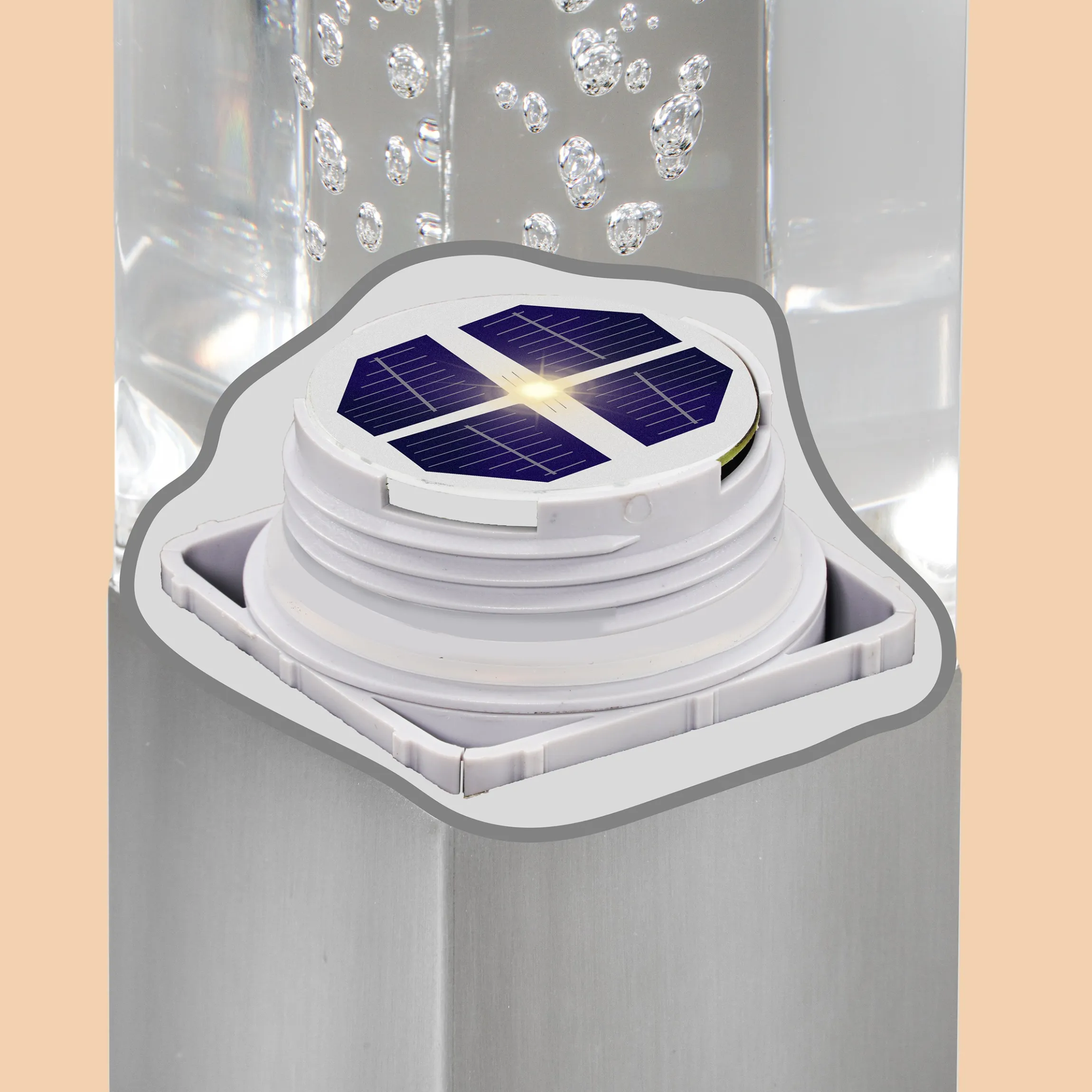 Solar Standleuchtenset "Bubble Tower 30, 50 und 63" bernsteinfarben