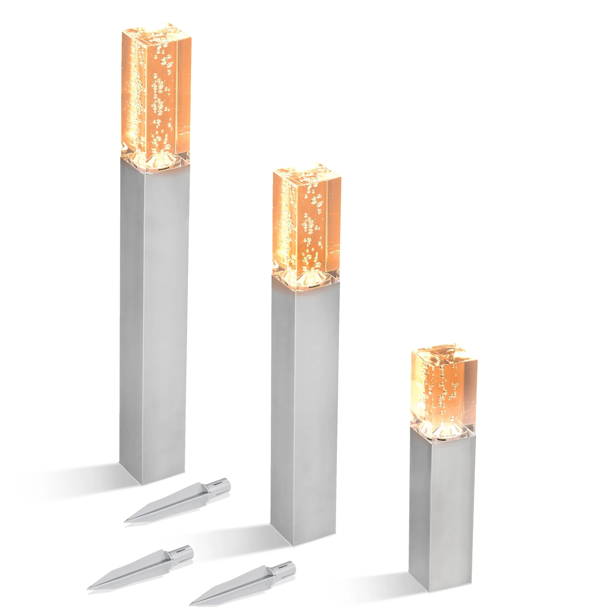 Solar Standleuchtenset "Bubble Tower 30, 50 und 63" bernsteinfarben