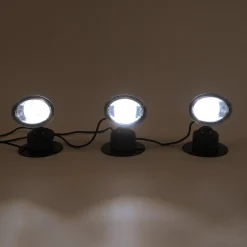 Solarstrahler Trio mit 3 Wand- oder Bodenpots kaltweiß