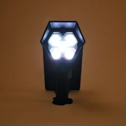 Solar Wand- und Bodenstrahler mit 5 Lichtfarben im Kunststoffgehäuse