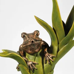 Solar Wasserspeier-Set Frosch sitzend auf Blättern