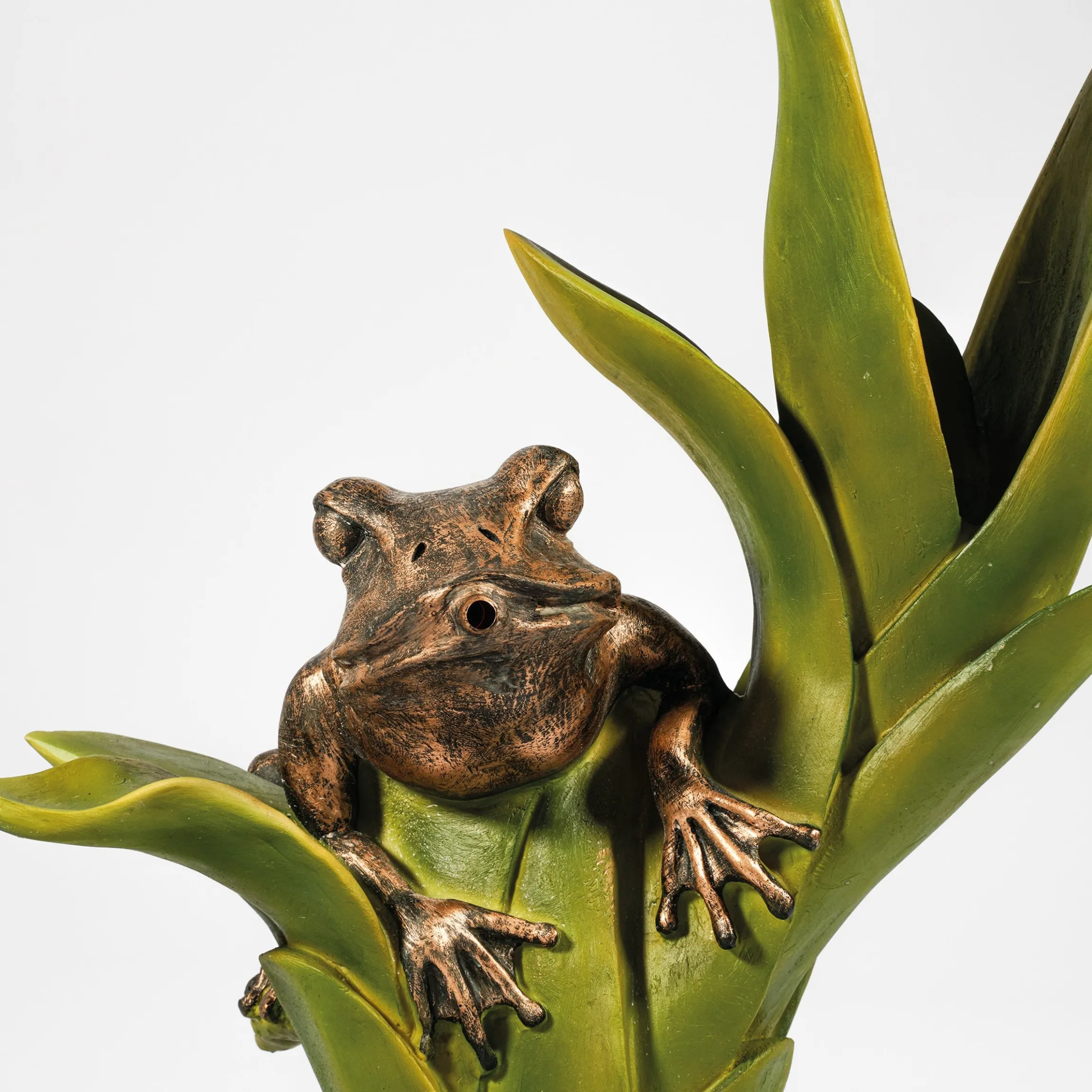Solar Wasserspeier-Set Frosch sitzend auf Blättern