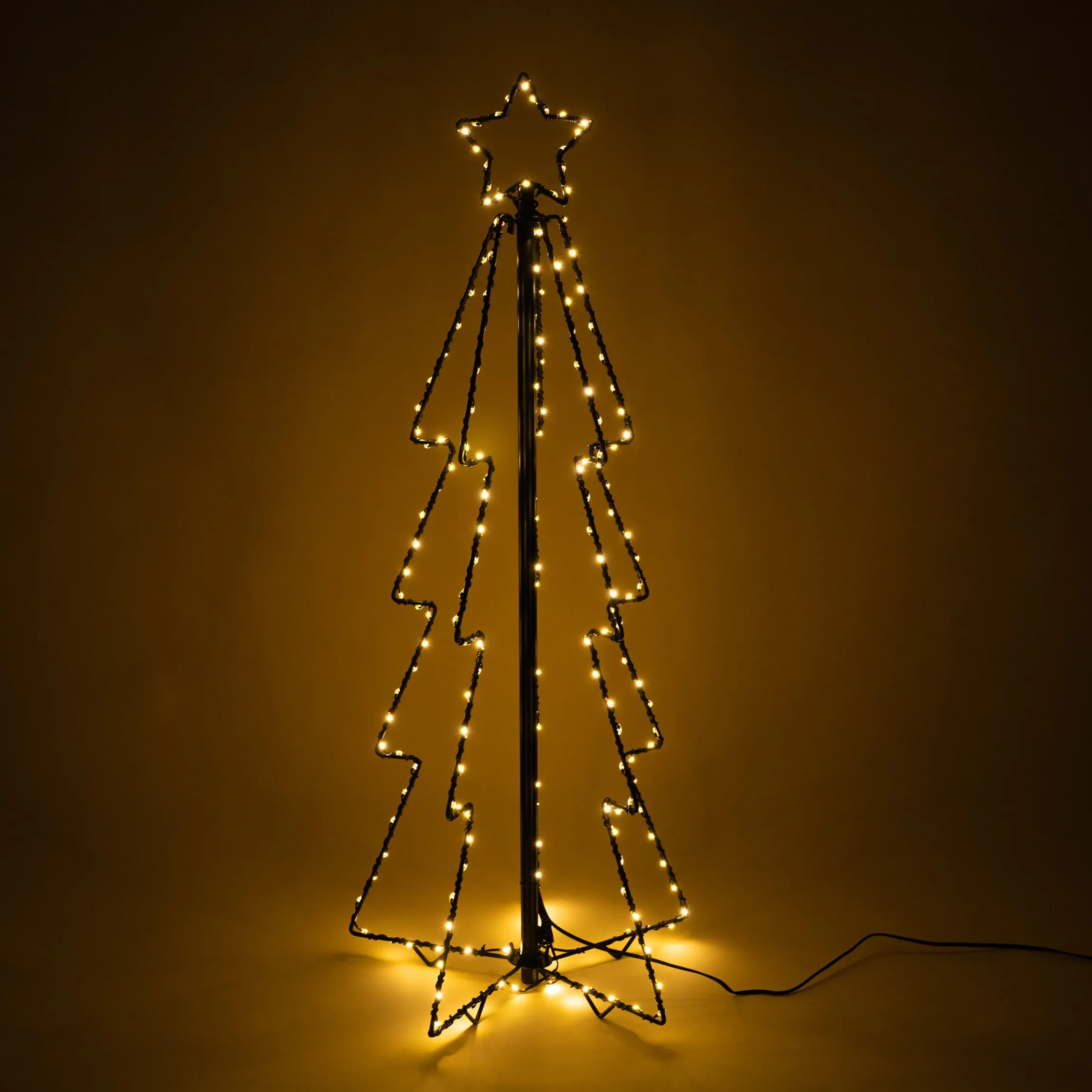 Solar Weihnachtsbaum mit Leuchtstern, Höhe 80 cm