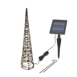 Solar Weihnachtspyramide Höhe 50 cm mit 200 warmweißen LEDs