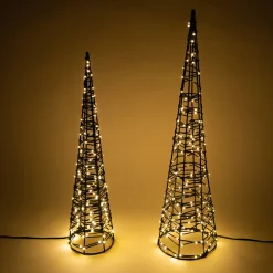 Solar Weihnachtspyramiden im 2er-Set, Höhen 50 & 60 cm