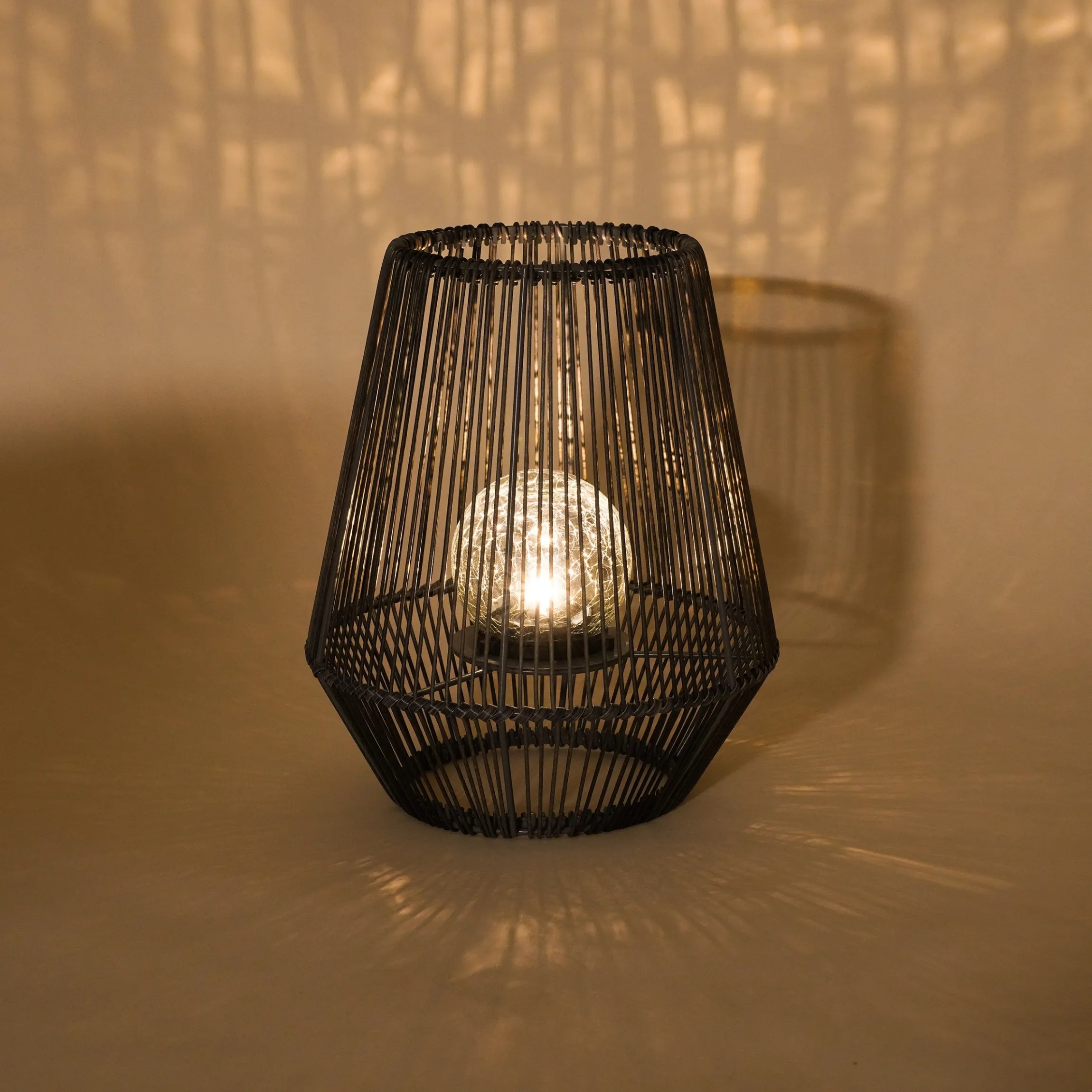 Solar Windlicht Ilona 30 cm in Rattanoptik