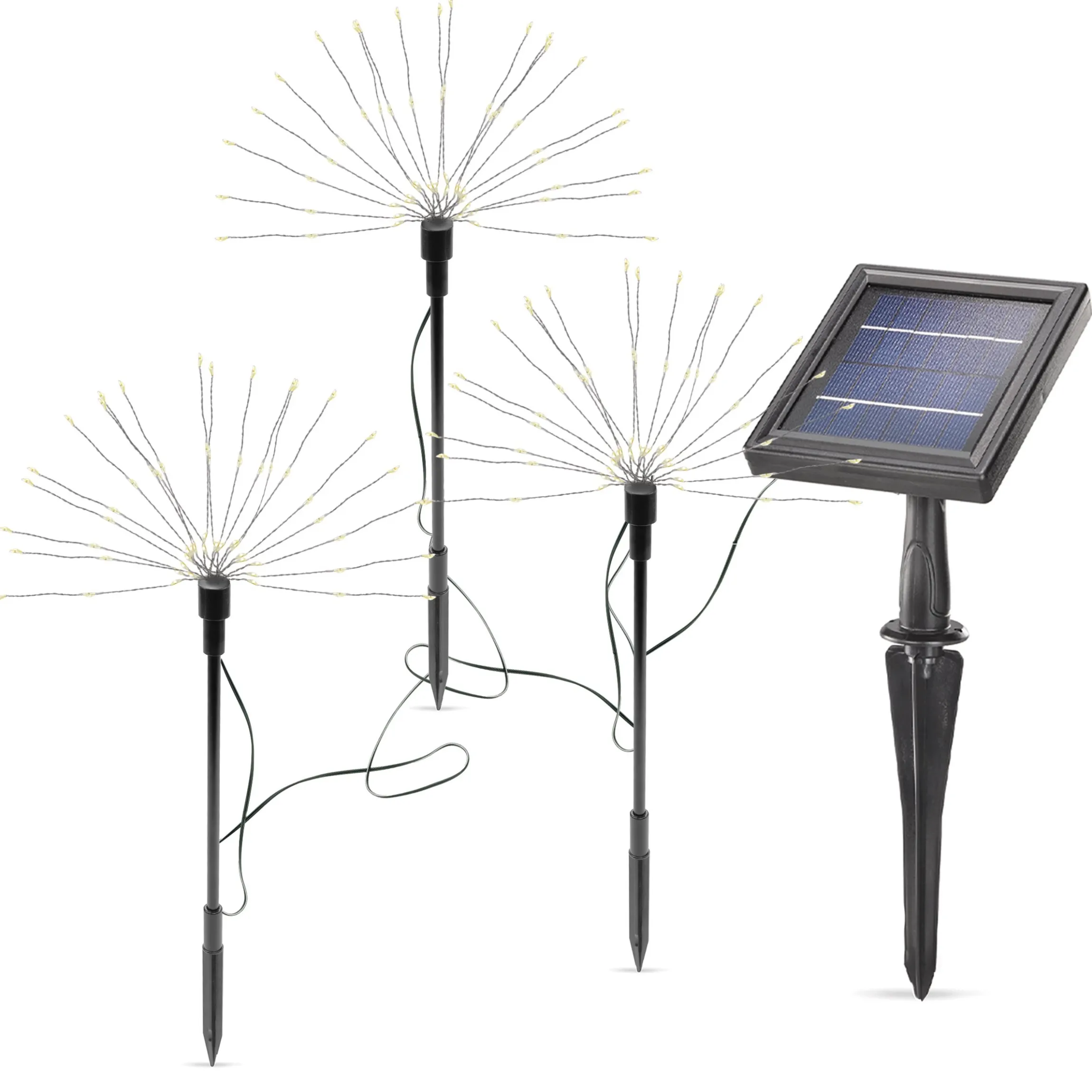Solar Wunderkerzen im 3er-Set mit 180 LEDs