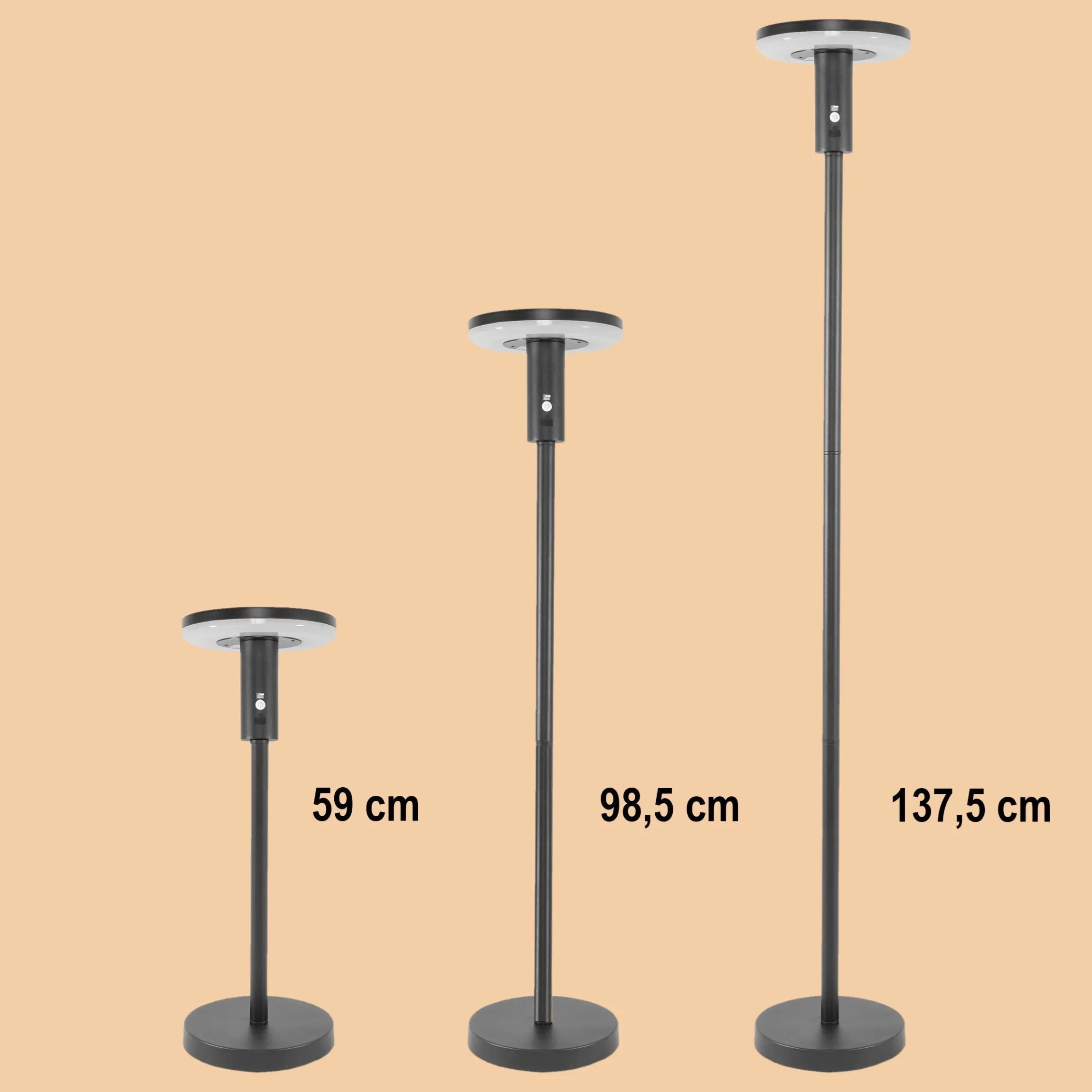 Vielseitige Solar Stehlampe Talino 140 cm, dimmbar