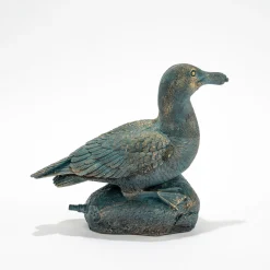 Wasserspeier-Figur Ente Samuel im Altkupfer-Design