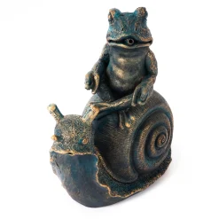 Wasserspeier-Figur Lilly und Nelly im Altkupfer-Design