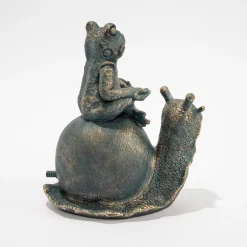 Wasserspeier-Figur Lilly und Nelly im Altkupfer-Design