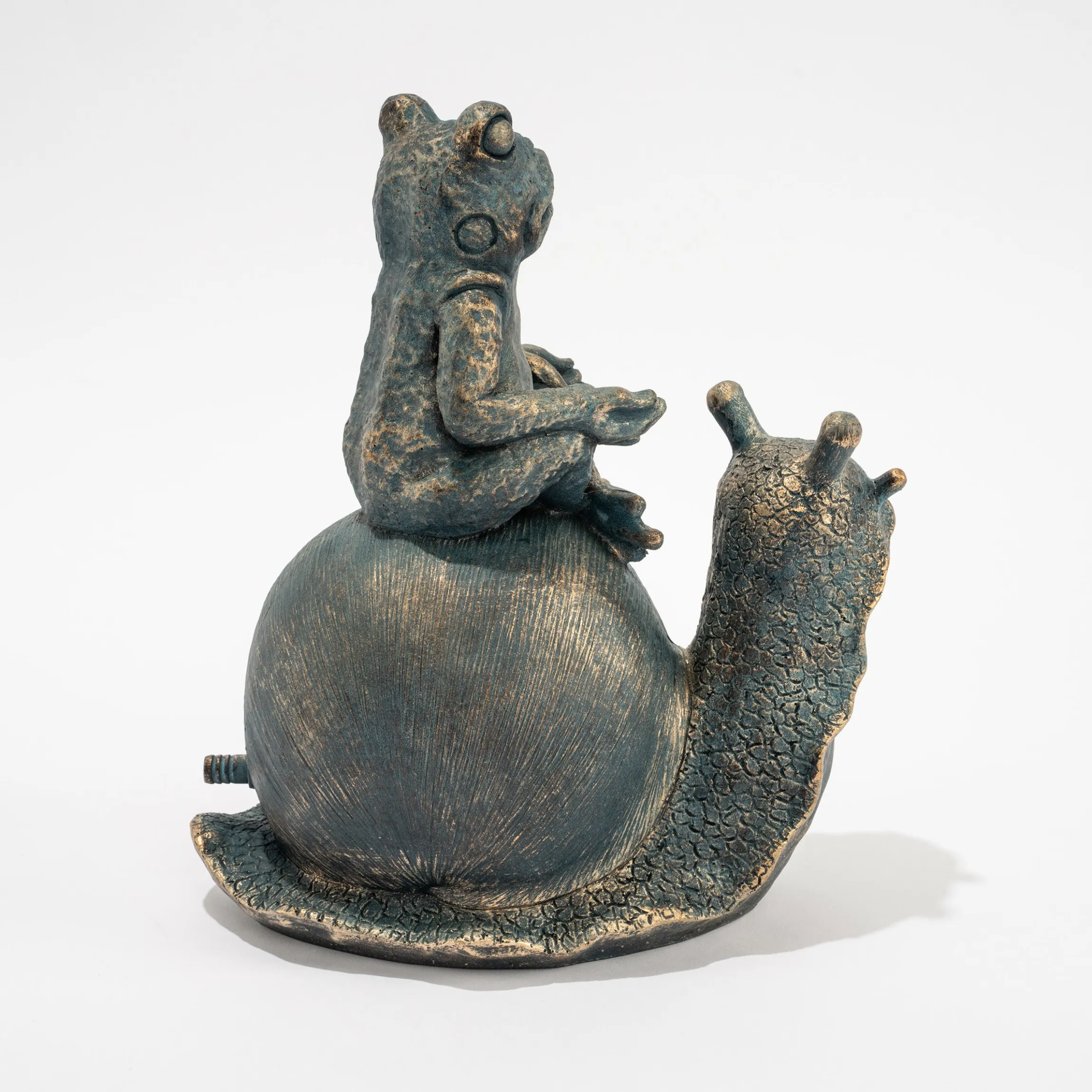 Wasserspeier-Figur Lilly und Nelly im Altkupfer-Design