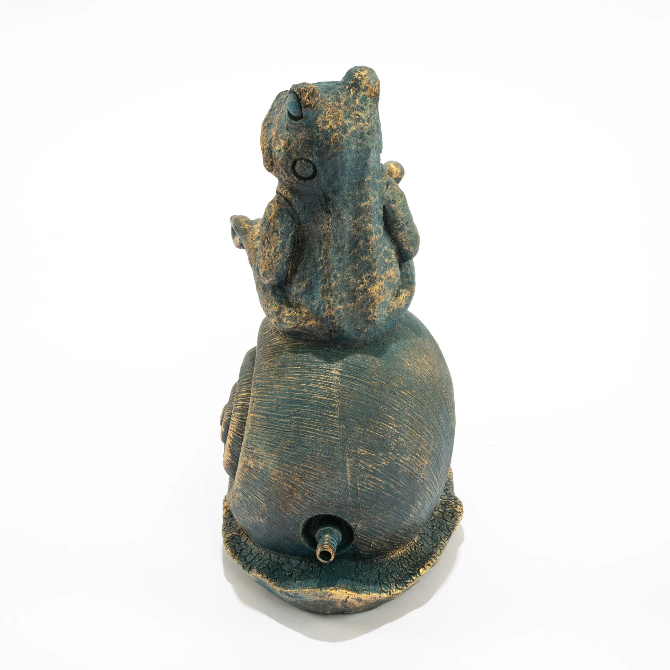 Wasserspeier-Figur Lilly und Nelly im Altkupfer-Design