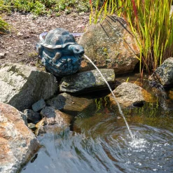 Wasserspeier-Figur Schildkröte Marlies im Altkupfer-Design