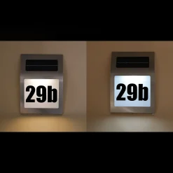 Zeitlose Solar Hausnummer Style DuoColor aus Edelstahl