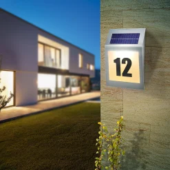 Zeitlose Solar Hausnummer Style DuoColor aus Edelstahl